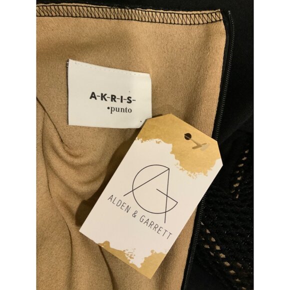 Akris Punto Black Long Mesh Sleeve Shift  Dress Size 12 - Picture 7 of 7